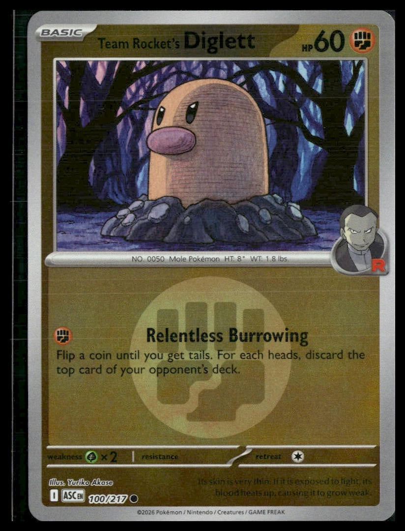 Team Rocket's Diglett (Energy Symbol) #100/217 Ascended Heroes VLP