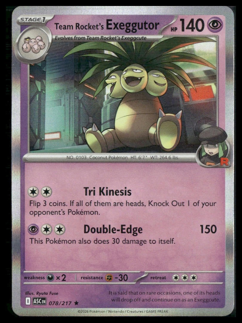 Team Rocket's exeggutor #078/217 Ascended Heroes VLP