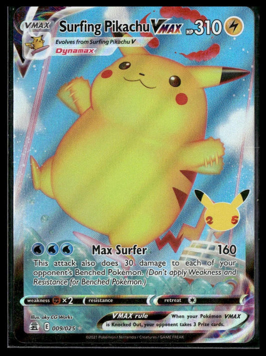 Surfing Pikachu VMAX #009/025 Celebrations NM