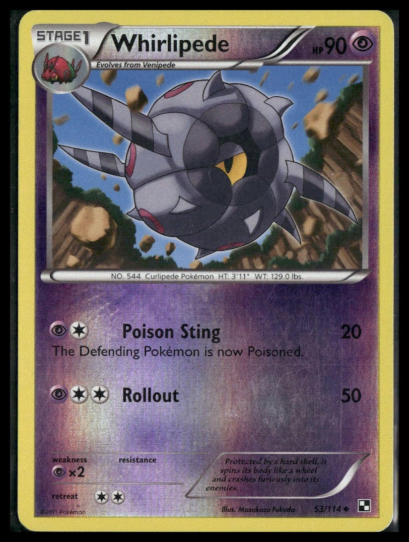 Whirlipede #53/114 Reverse Holo Black and White MP