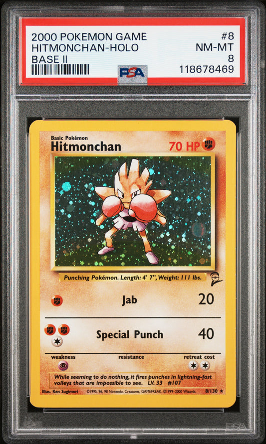 PSA 8 Hitmonchan #8 Base Set 2