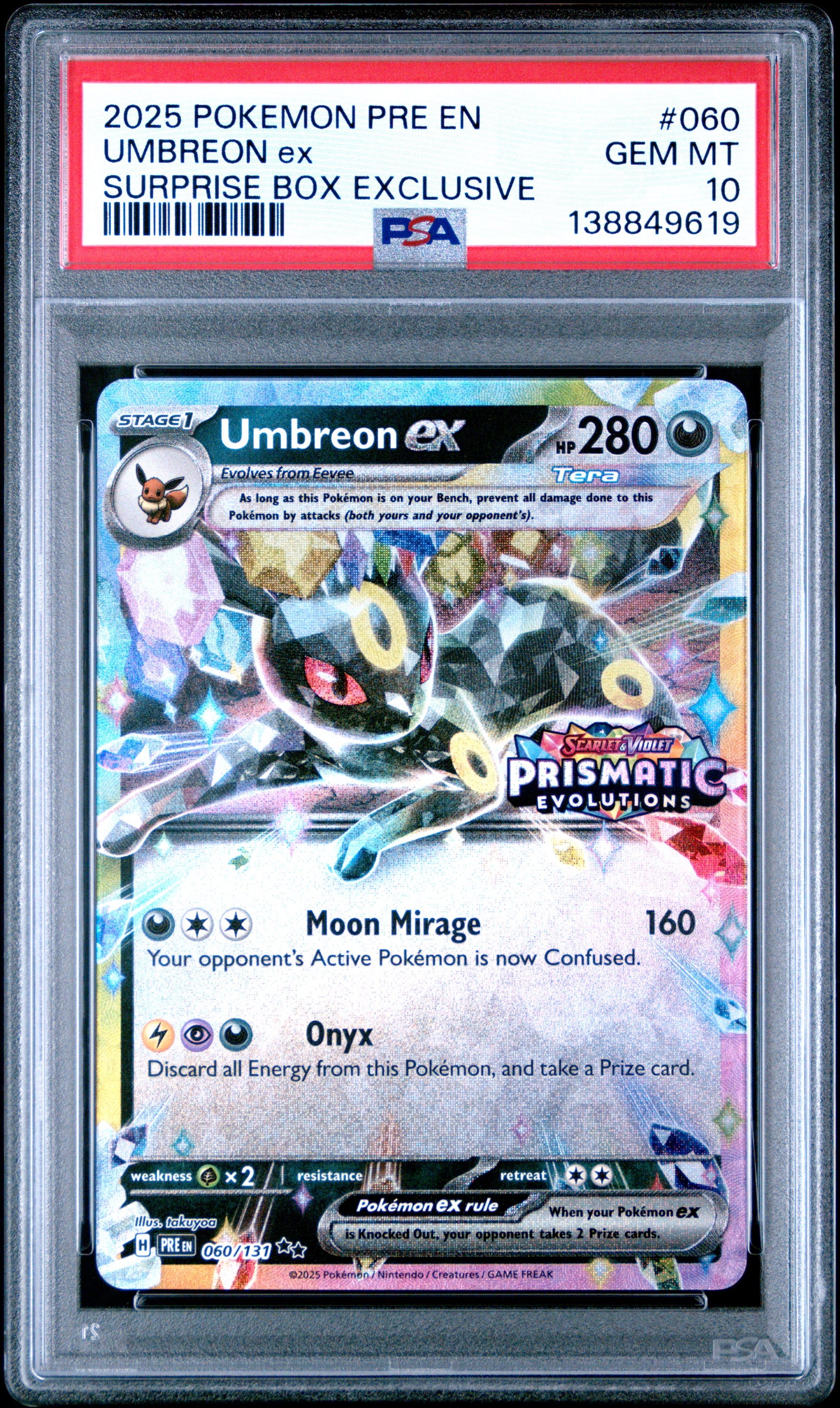PSA 10 Umbreon Ex #060 STAMP Prismatic Evolutions