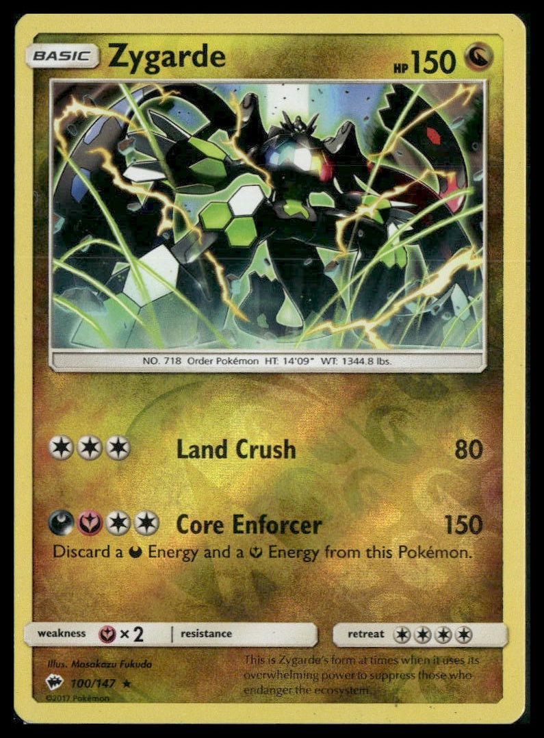 Zygarde #100/147 Reverse Holo Burning Shadows LP