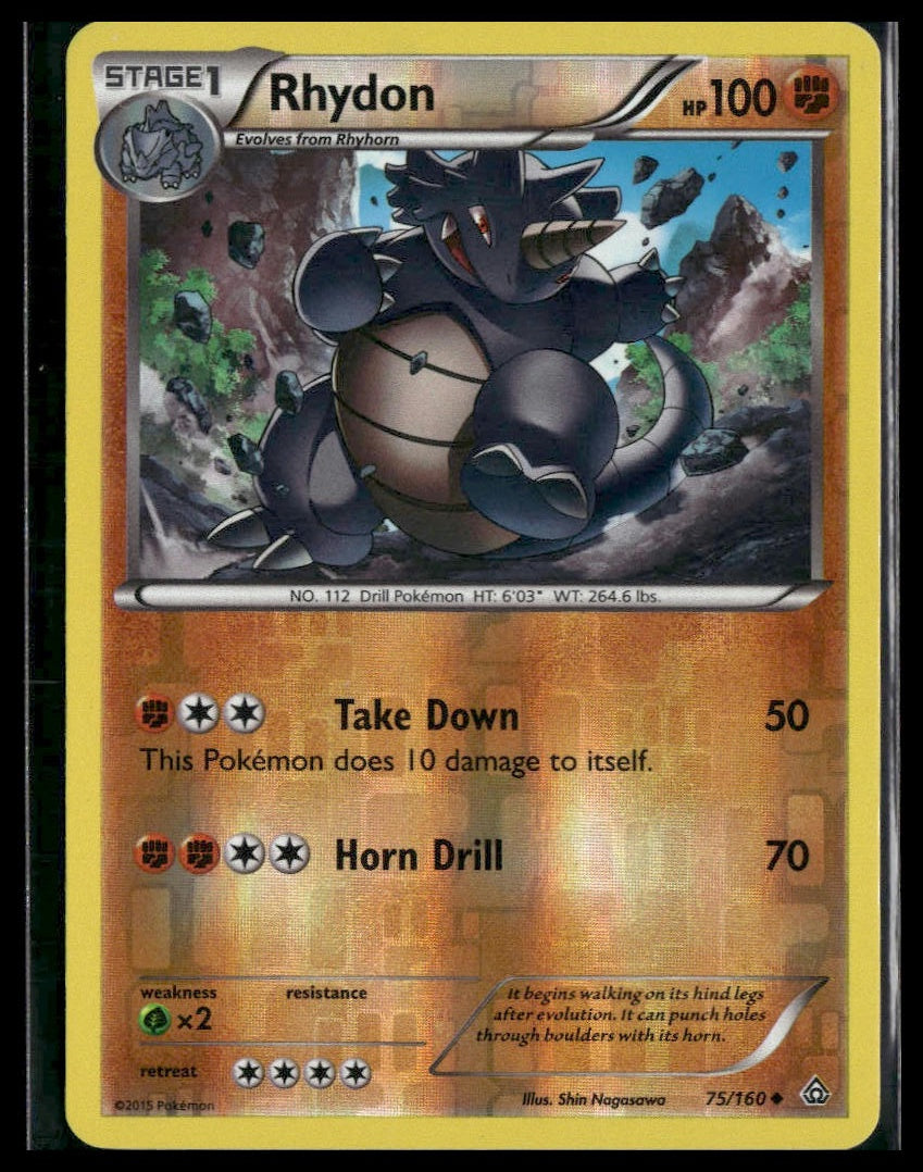 Rhydon #75/160 Reverse Holo Primal Clash LP