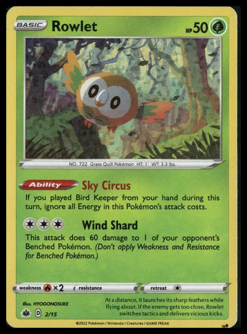 Rowlet #002/015 McDonald's Promos 2022 LP