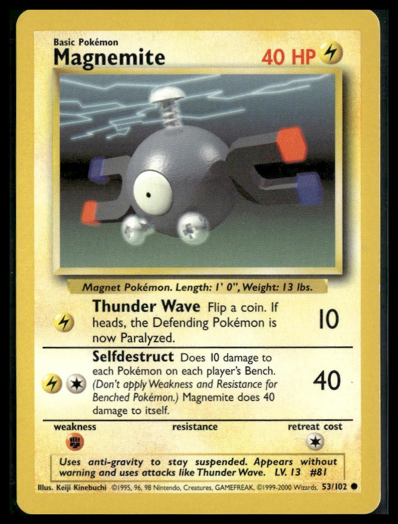 Magnemite #053/102 4th Print 1999-2000 Base Set LP