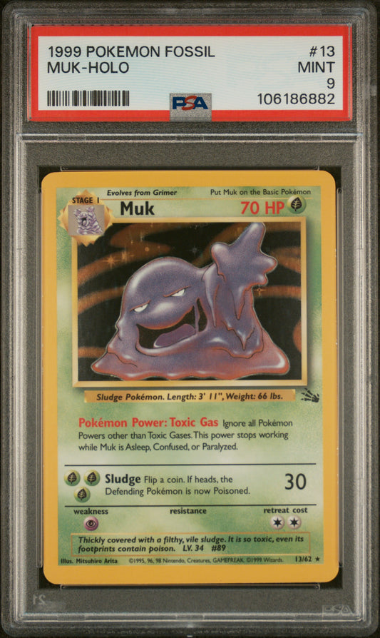PSA 9 Muk #13 Holo Fossil