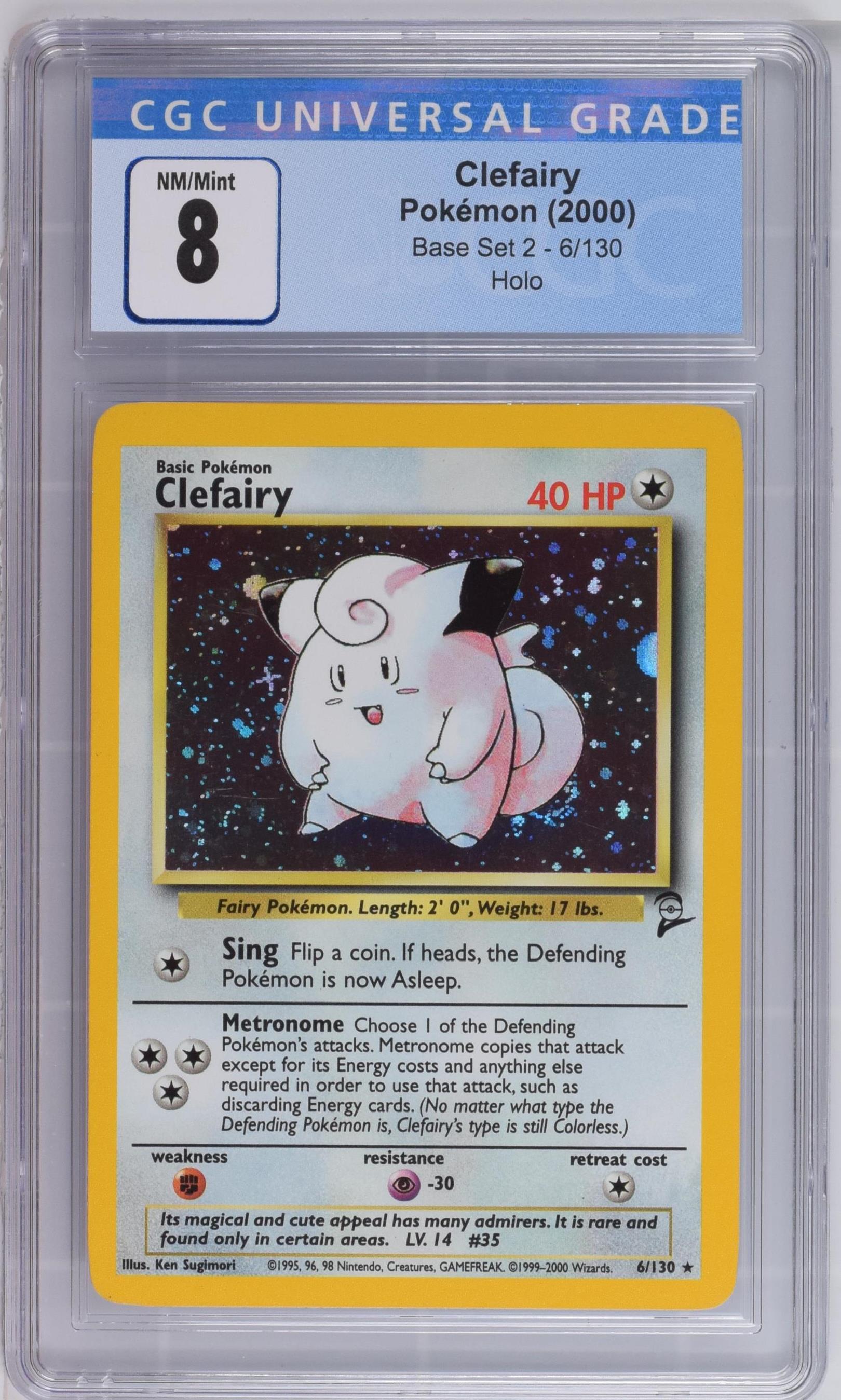 CGC 8 Clefairy #6/130 Base Set 2