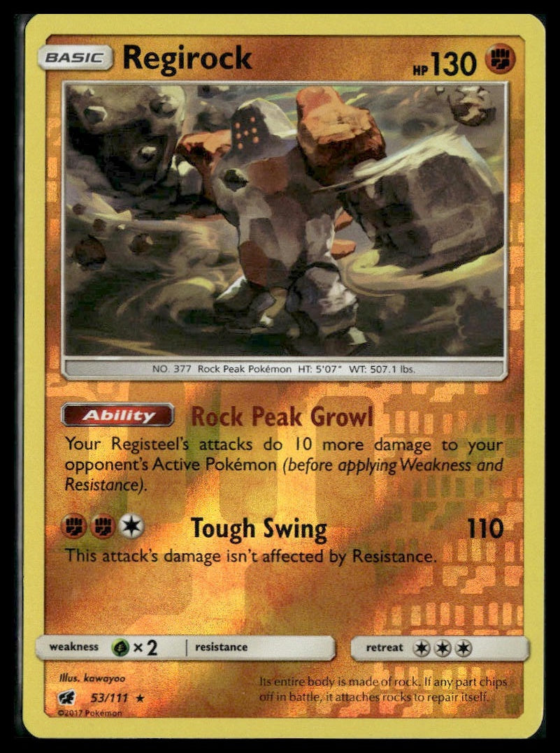 Regirock #53/111 Reverse Holo Crimson Invasion LP
