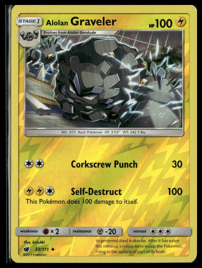 Alolan Graveler #33/111 Reverse Holo Crimson Invasion LP