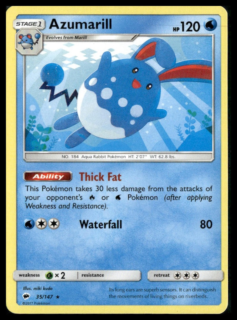 Azumarill #35/147 Burning Shadows LP
