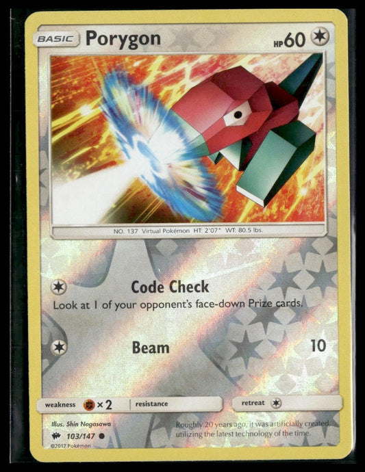Porygon #103/147 Reverse Holo Burning Shadows LP
