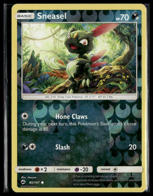 Sneasel #85/147 Reverse Holo Burning Shadows LP