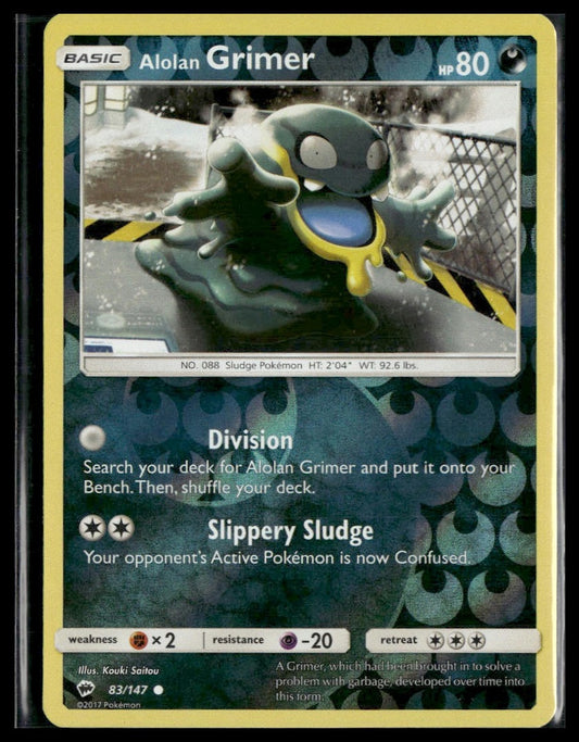 Alolan Grimer #83/147 Reverse Holo Burning Shadows LP