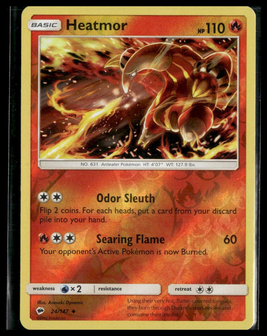 Heatmor #24/147 Reverse Holo Burning Shadows LP