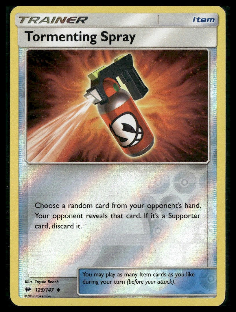 Tormenting Spray #125/147 Reverse Holo Burning Shadows LP