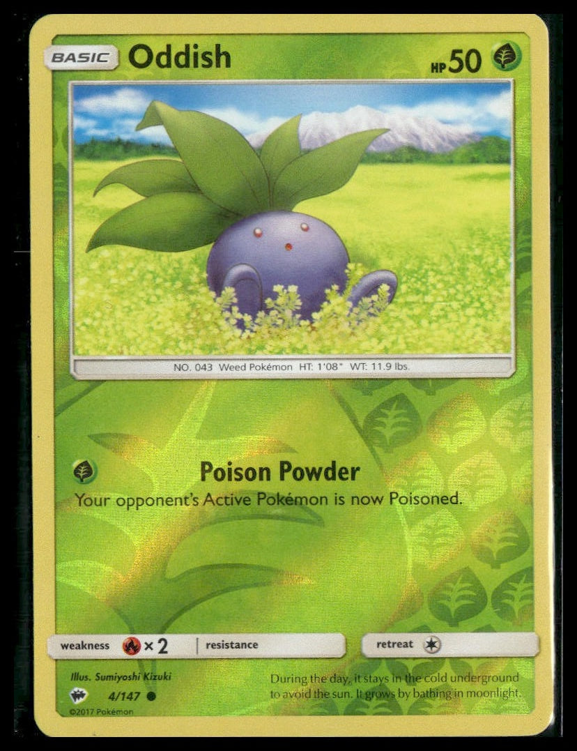 Oddish #4/147 Reverse Holo Burning Shadows LP
