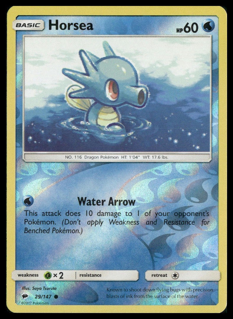 Horsea #29/147 Reverse Holo Burning Shadows LP