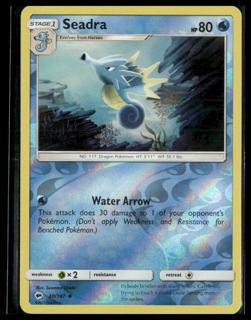 Seadra #30/147 Reverse Holo Burning Shadows LP