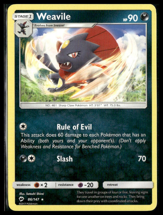 Weavile #86/147 Burning Shadows LP