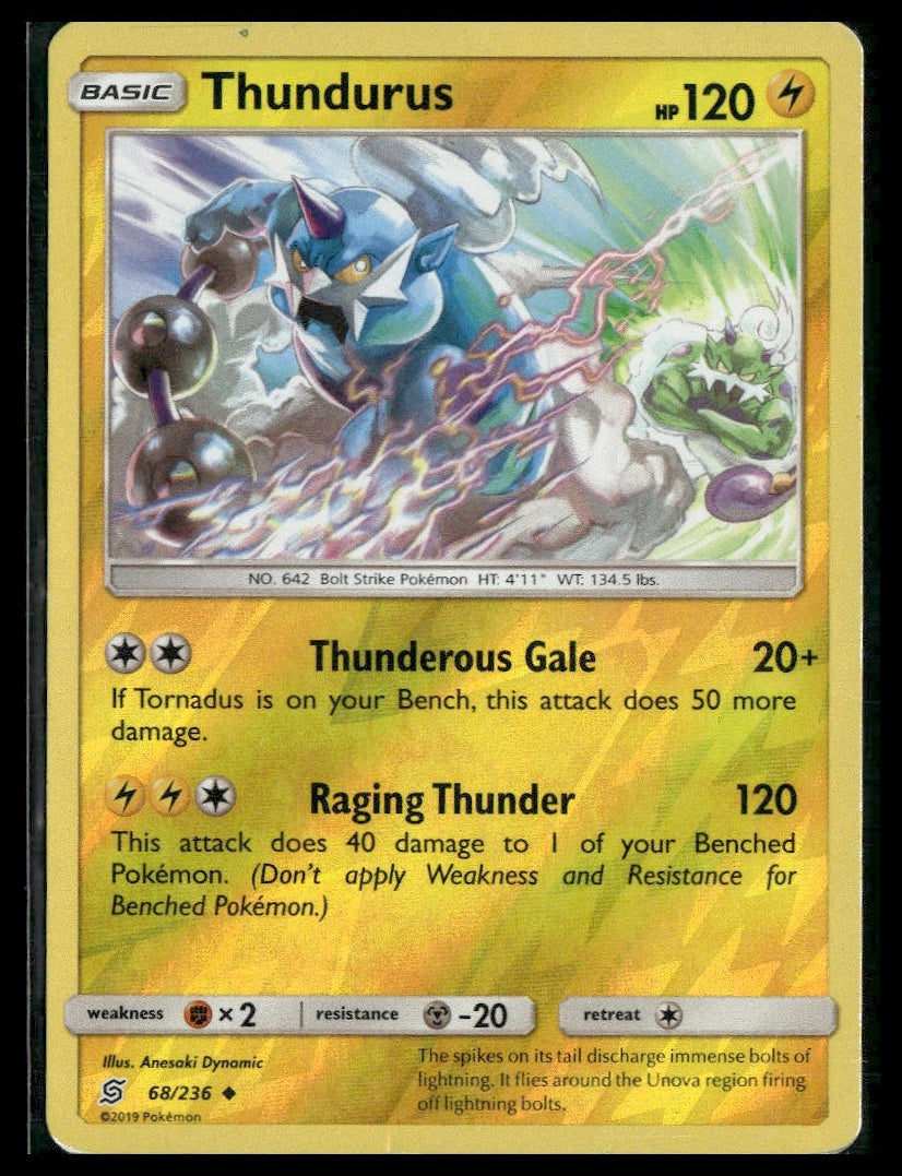 Thundurus #68/236 Reverse Holo Unified Minds MP