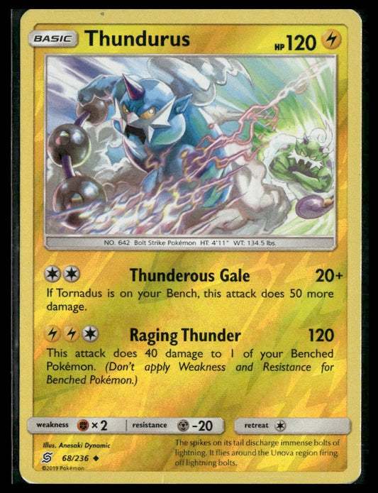 Thundurus #68/236 Reverse Holo Unified Minds MP