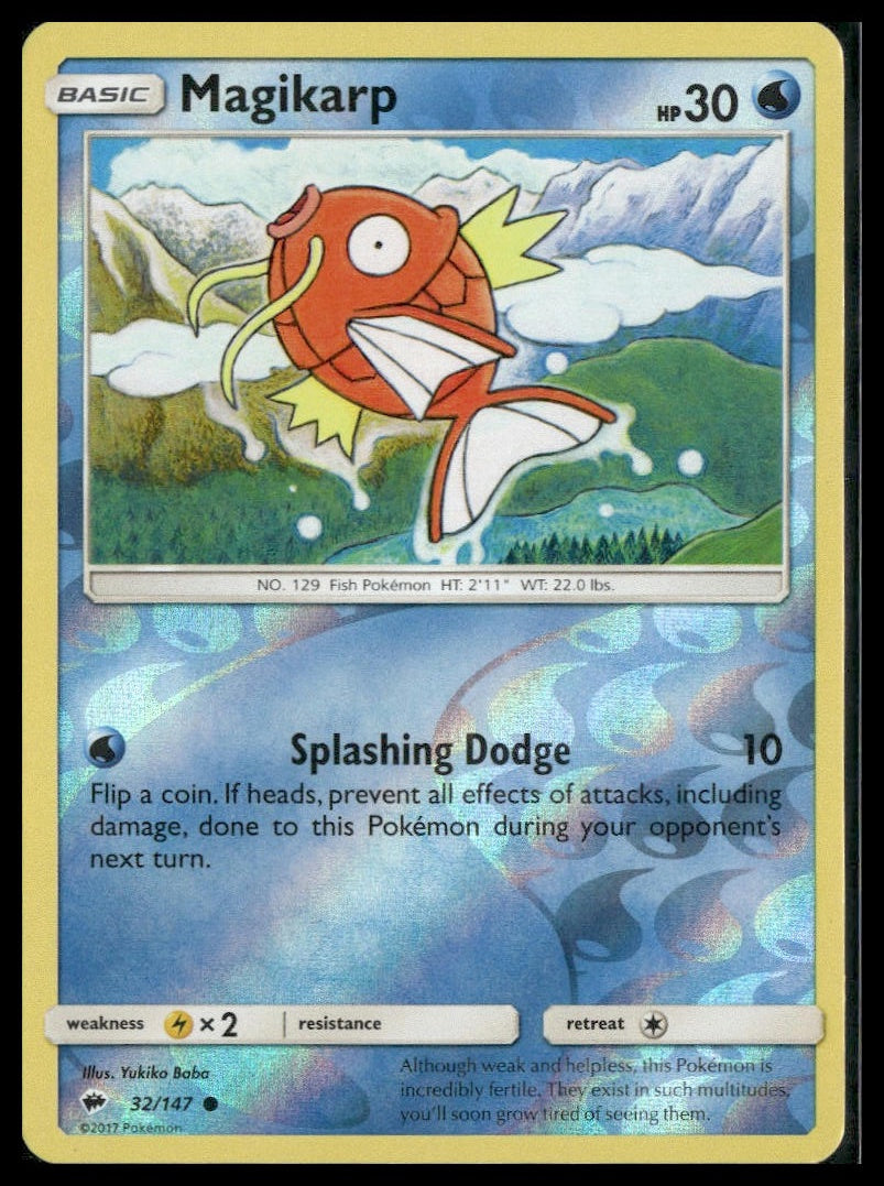 Magikarp #32/147 Reverse Holo Burning Shadows LP