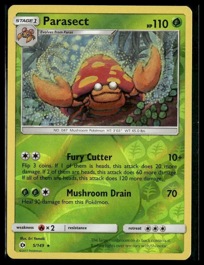 Parasect #5/149 Reverse Holo Sun & Moon LP