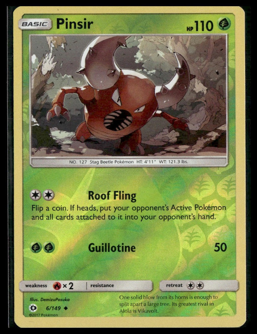 Pinsir #6/149 Reverse Holo Sun & Moon LP