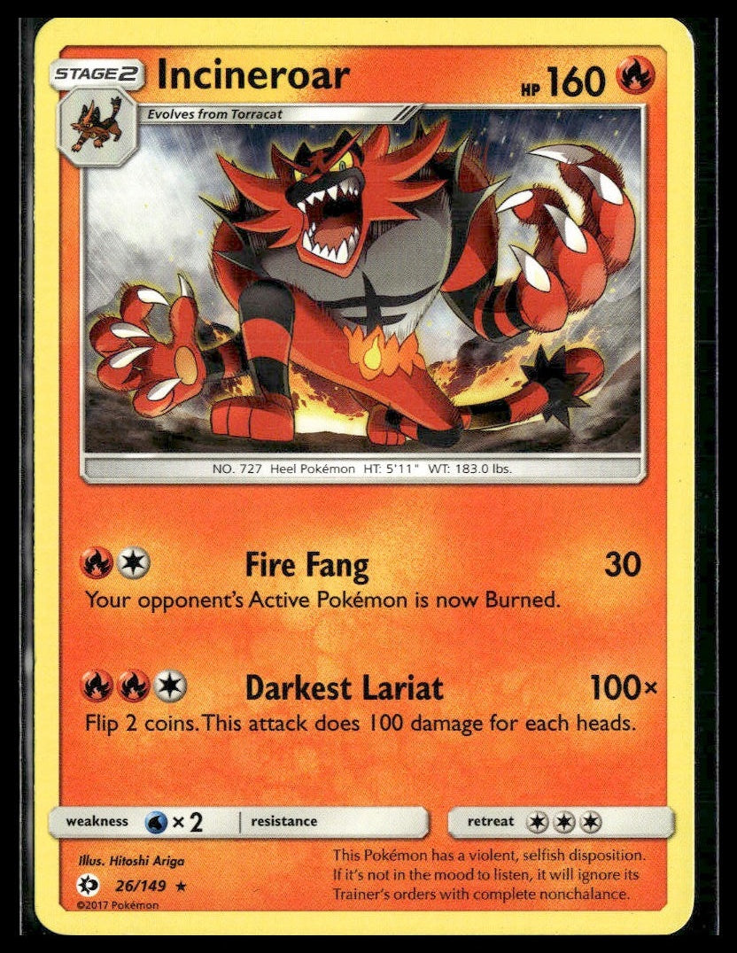 Incineroar #26/149 Sun & Moon LP