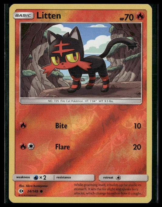 Litten #24/149 Reverse Holo Sun & Moon LP