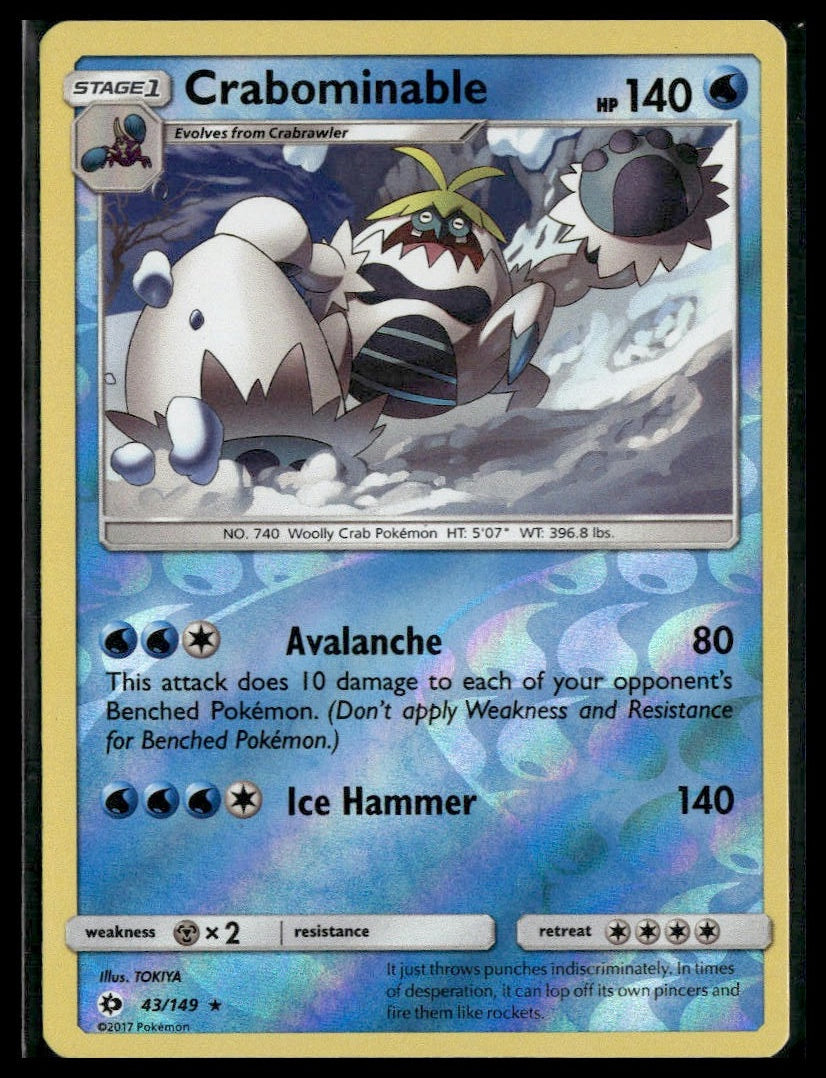 Crabominable #43/149 Reverse Holo Sun & Moon LP