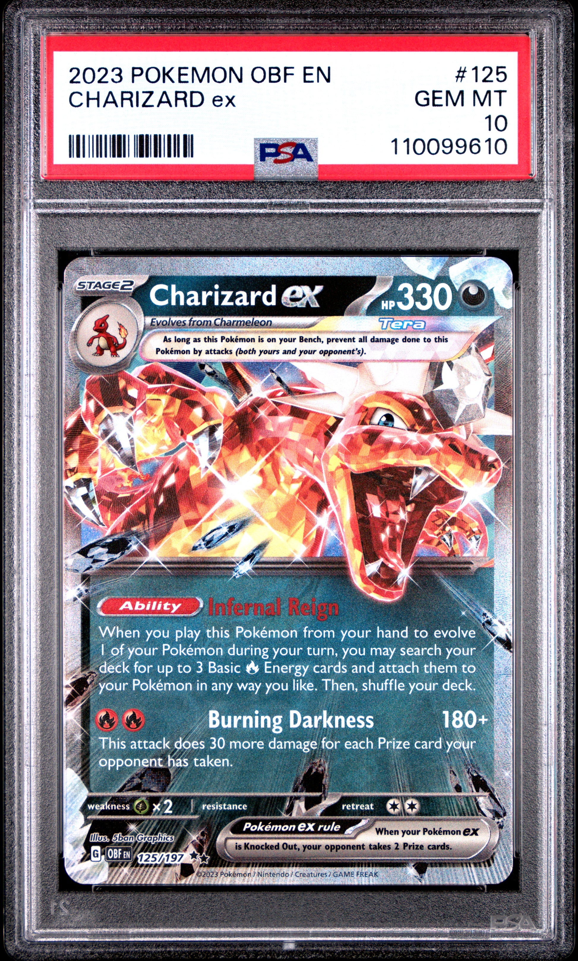 PSA 10 Charizard ex #125 Obsidian Flames