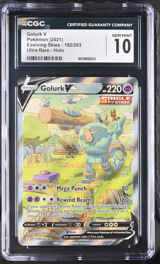 CGC 10 Golurk V #182/203 Evolving Skies