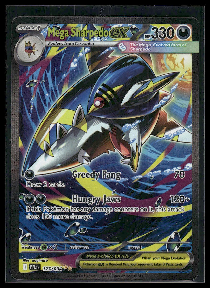 Mega Sharpedo ex #127/094 Phantasmal Flames NM