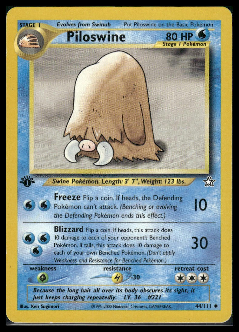 Piloswine #044/111 1st Edition Neo Genesis MP