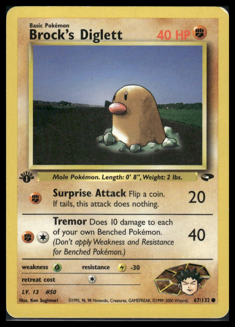 Brock's Diglett #067/132 1st Edition Gym Challenge MP