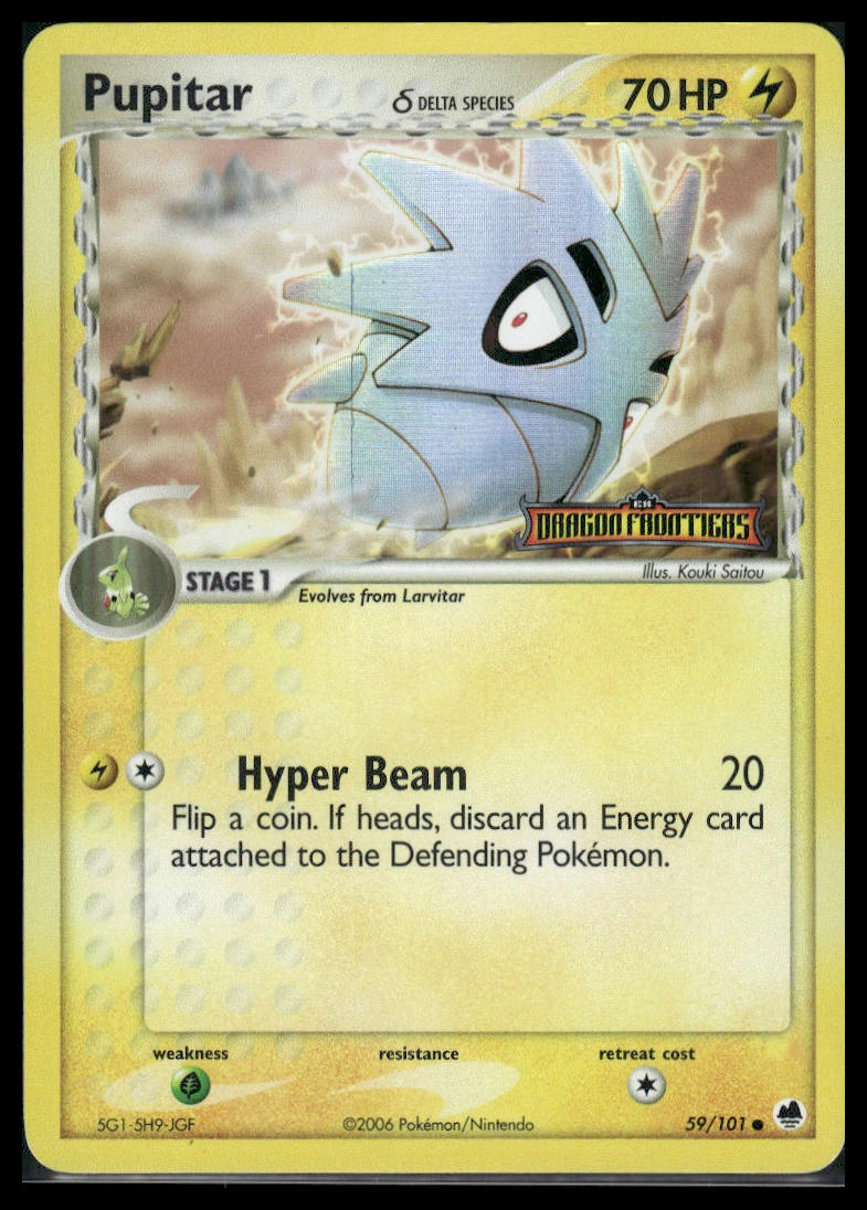 Pupitar (Delta Species) #59/101 STAMPED Reverse Holo Dragon Frontiers MP
