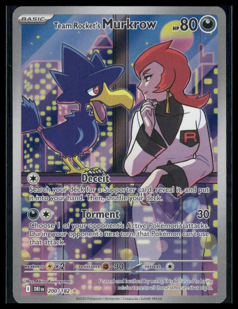 Team Rocket's Murkrow #200/182 Destined Rivals VLP