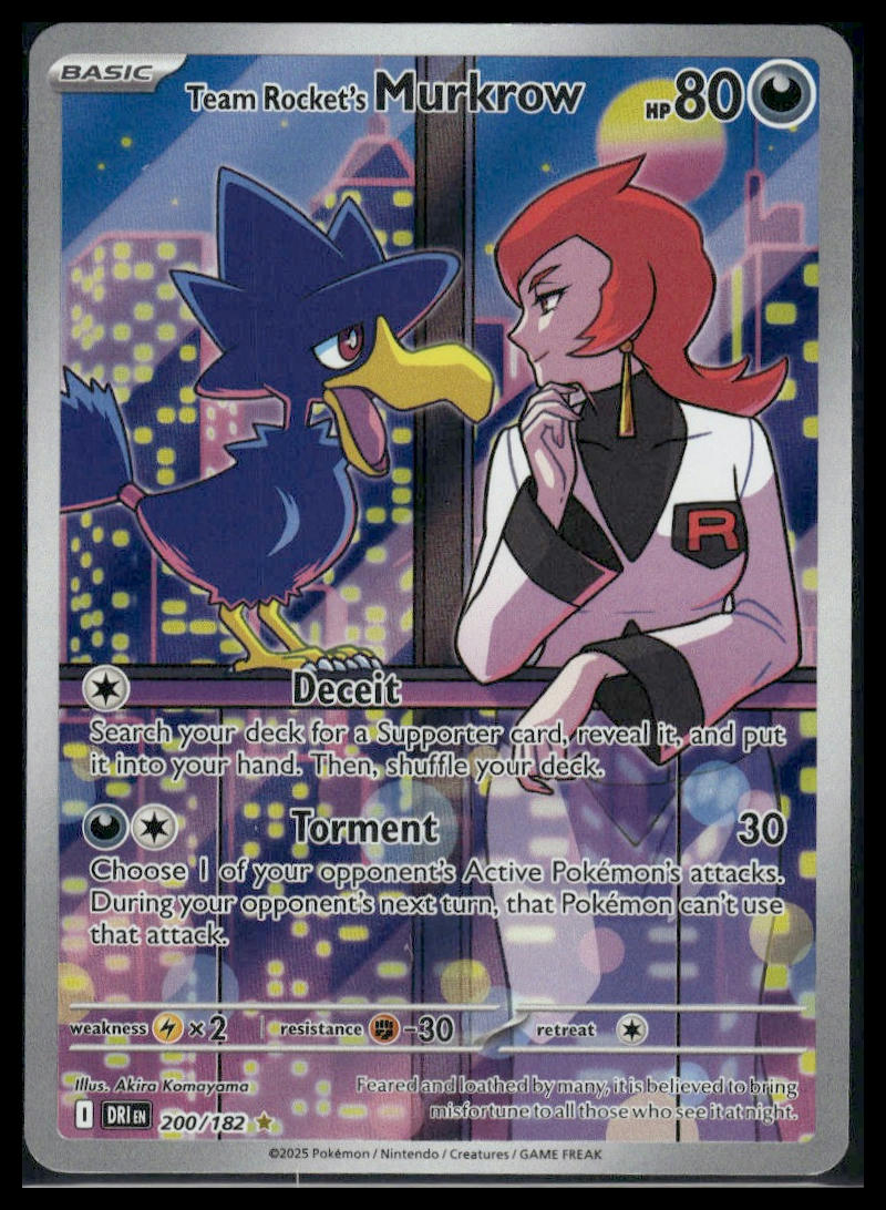 Team Rocket's Murkrow #200/182 Destined Rivals VLP