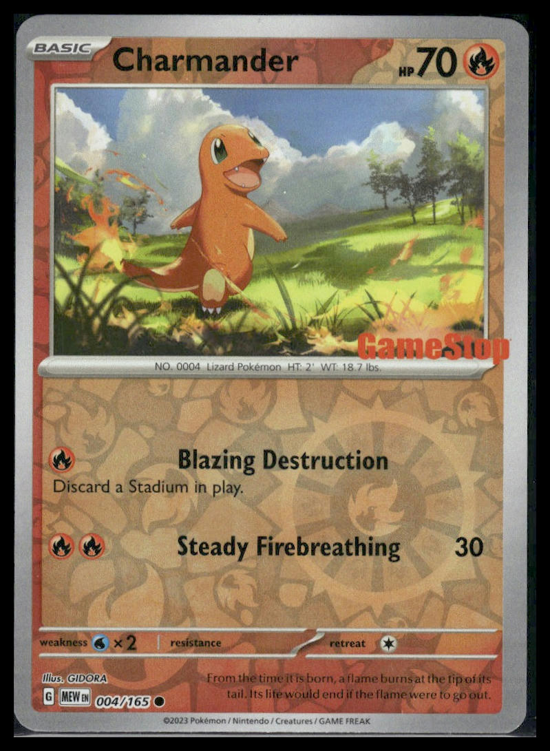 Charmander #004/165 STAMPED 151 GameStop Promo LP