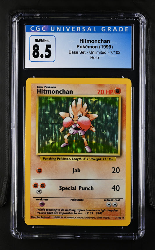 CGC 8.5 Hitmonchan #7/102 Base Set