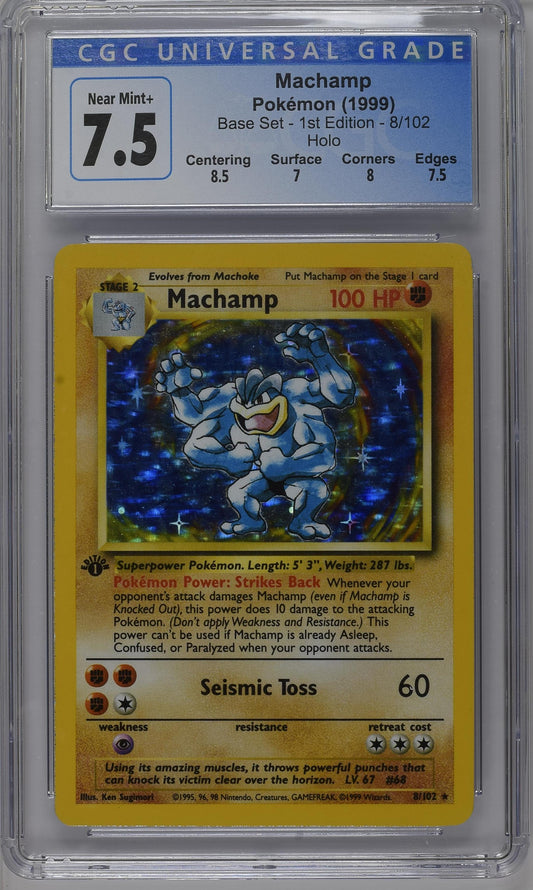 CGC 7.5 Machamp #8/102 1st Edition Base Set Promo