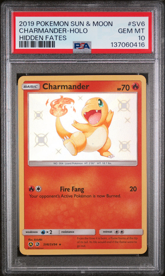 PSA 10 Charmander #SV6 Hidden Fates