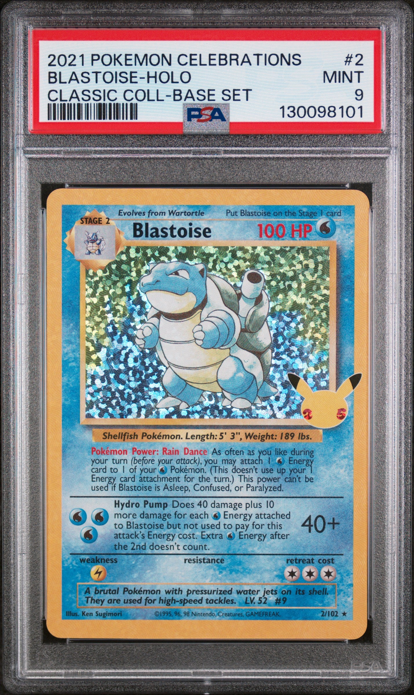 PSA 9 Blastoise #2 Classic Collection