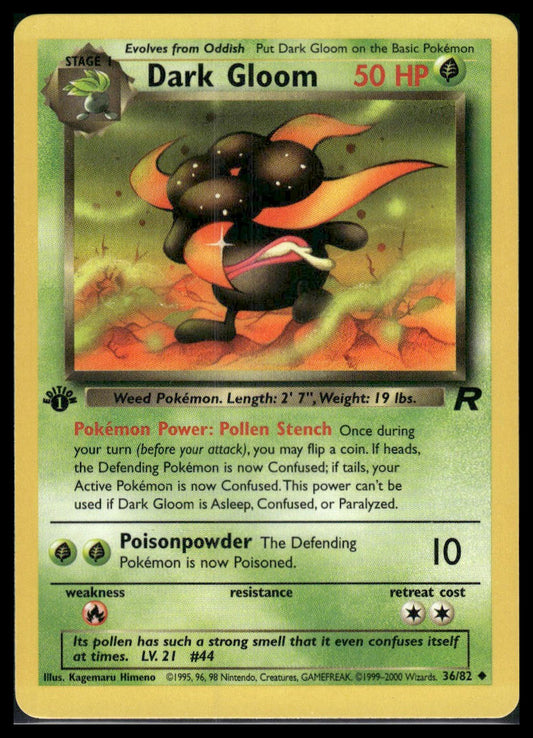 Dark Gloom #36/82 1st Edition Team Rocket LP