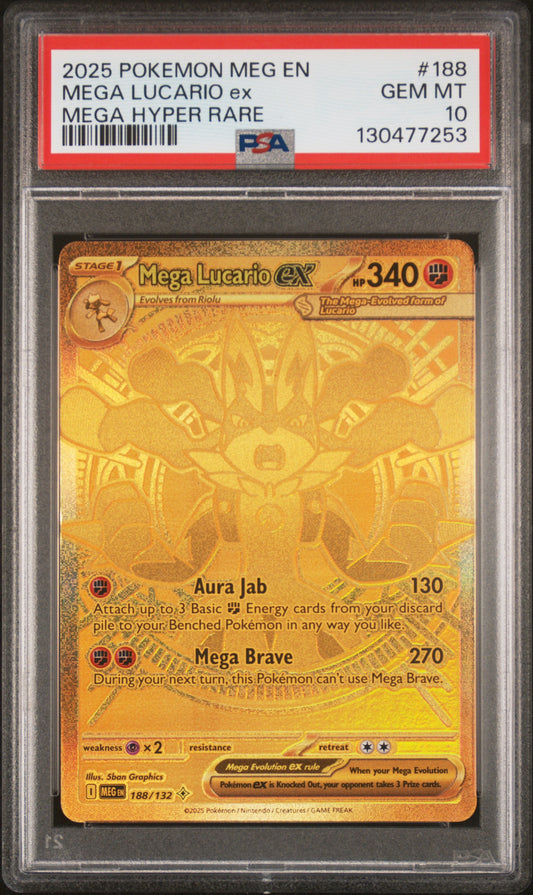 PSA 10 Mega Lucario ex #188 Mega Evolution