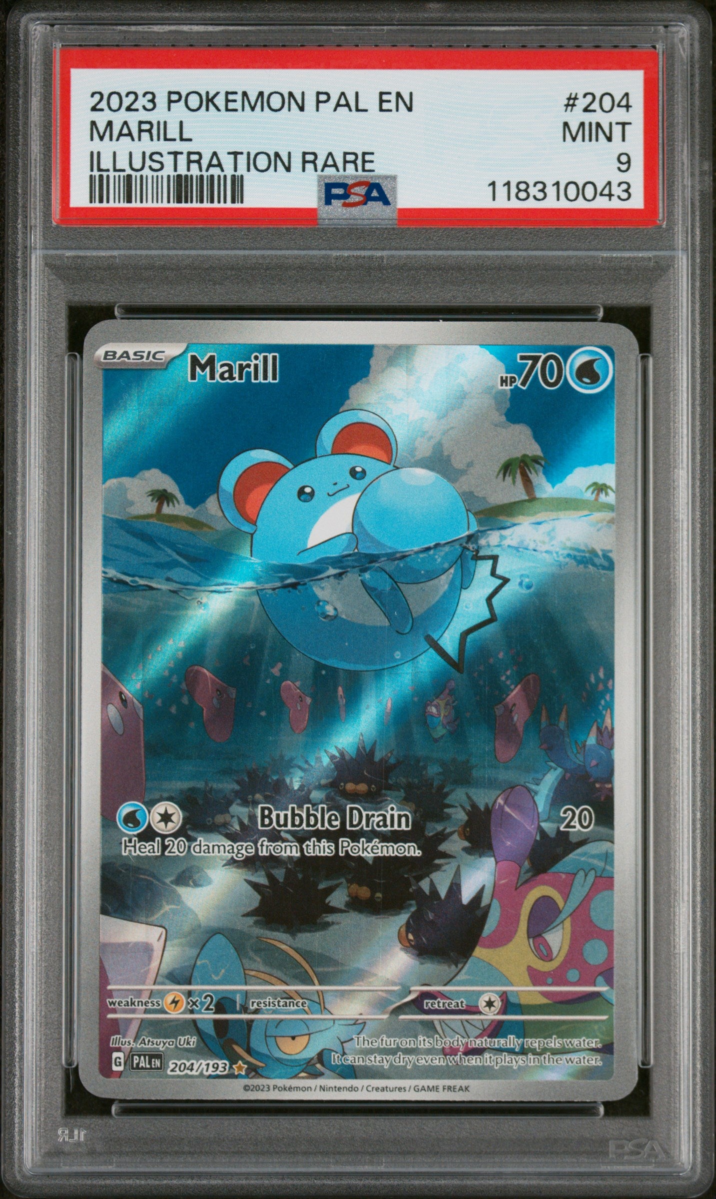 PSA 9 Marill #204 Paldea Evolved