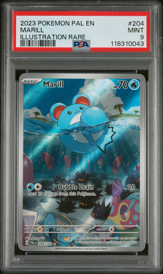 PSA 9 Marill #204 Paldea Evolved