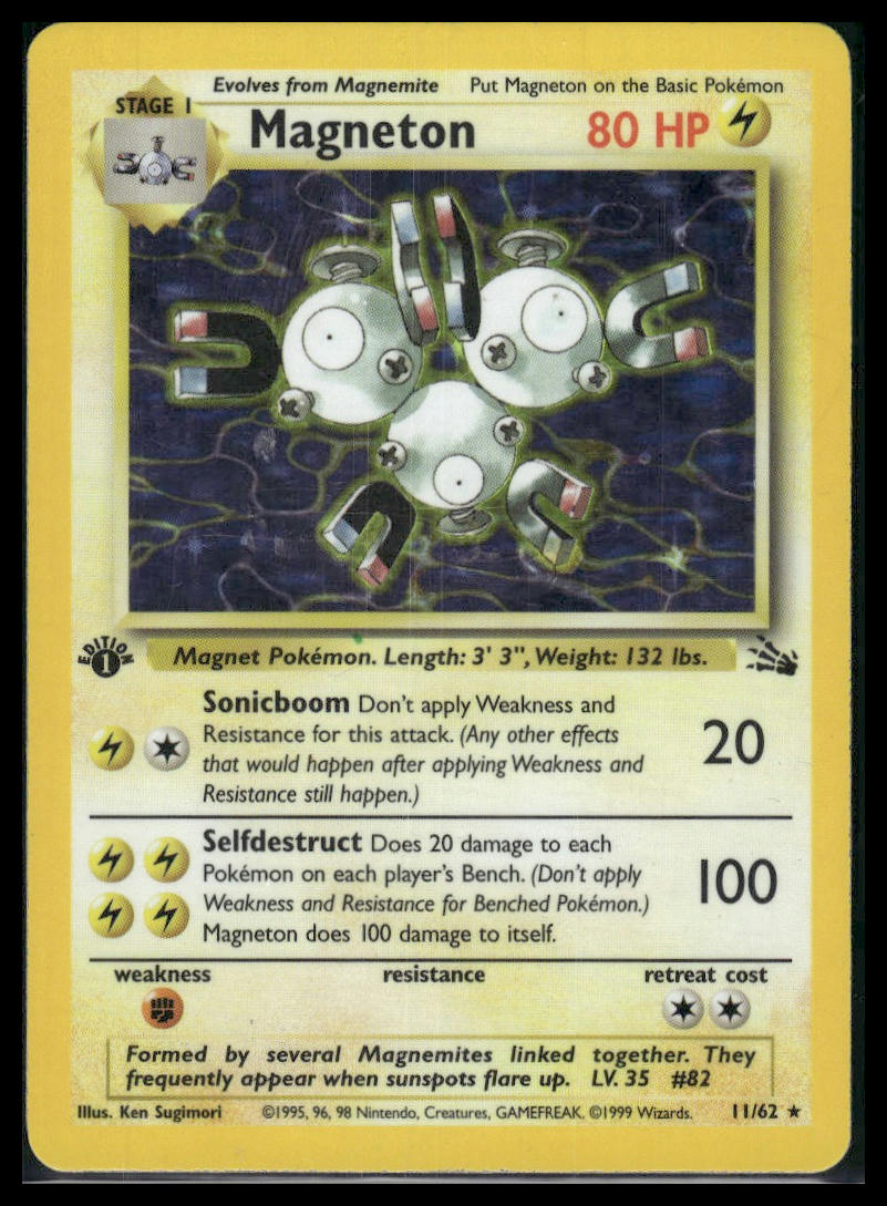 Magneton #11/62 1st Edition Fossil MP
